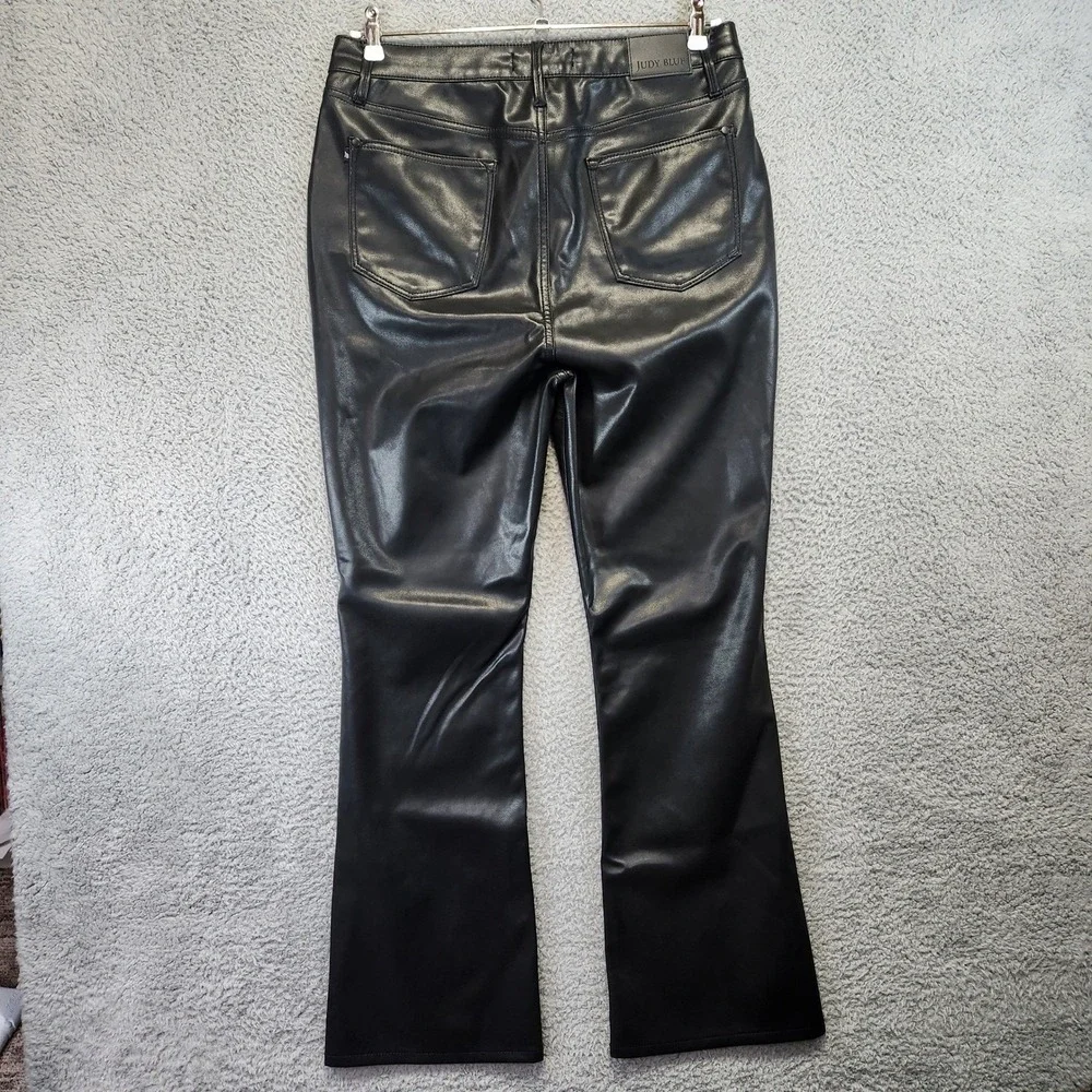 Judy Blue Faux Leather Bootcut Pants Womens 13/31 (Fits 34x32) High‎ Rise Biker